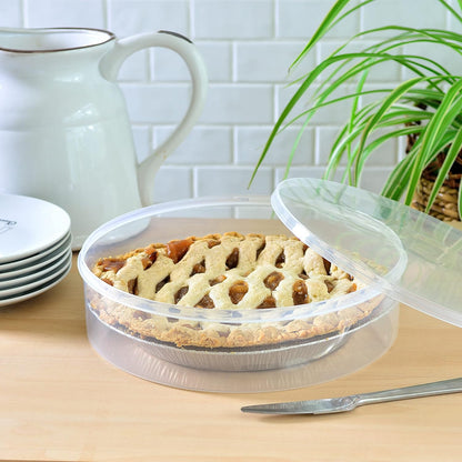 Youngever Plastic Pie Container, 11 Inch, Fresh Pie Keeper, Cupcake Carrier, Clear Round Food Storage Container with Lid, Food Container for Cupcakes, Cookies, Cheesecakes