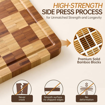 THETCHRY Cutting Boards for Kitchen, Checkered Walnut Wooden Cutting Board