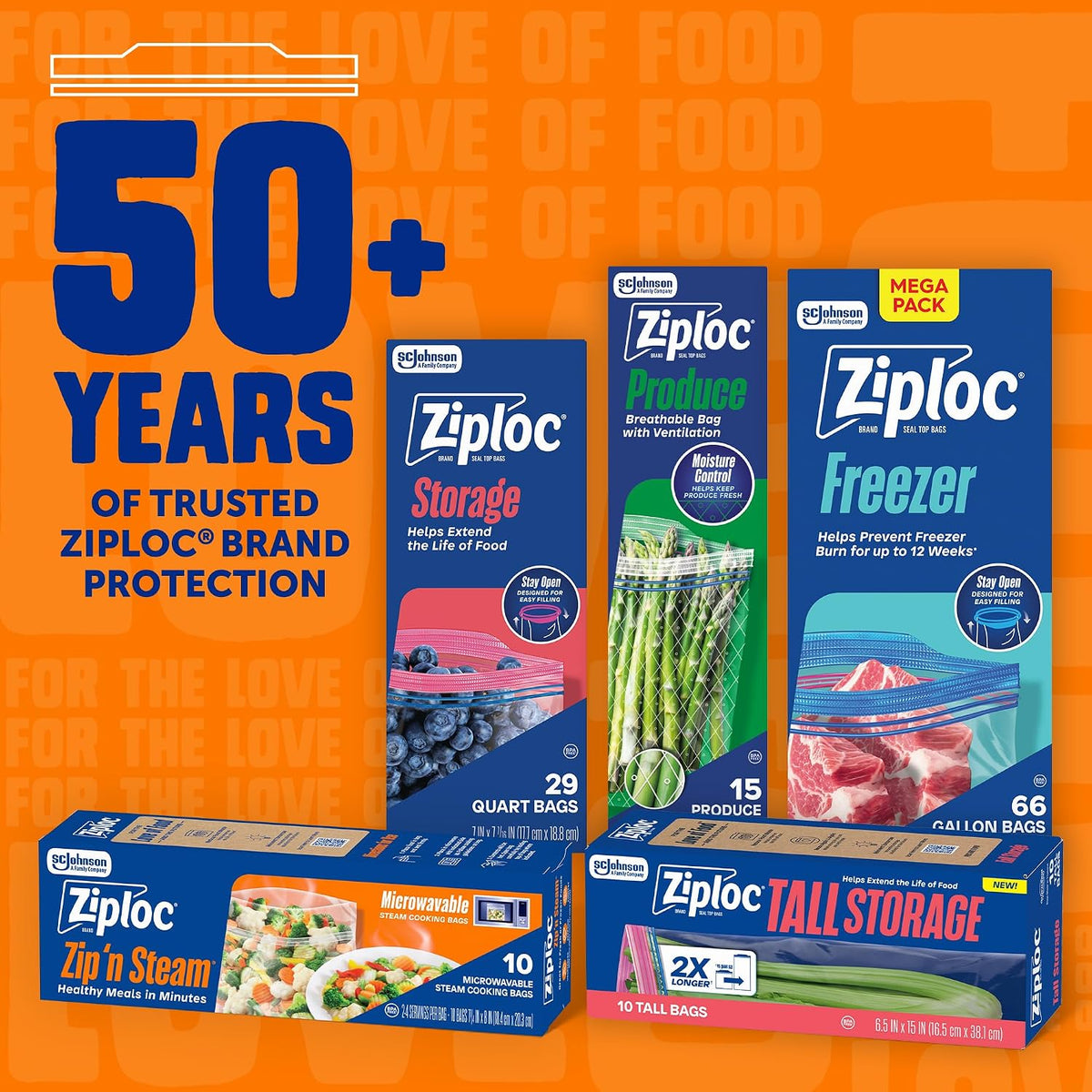 Ziploc Zip 'n Steam Food Storage Cartons for Meal Prep, Healthy Meals in Minutes, Microwave Safe, 10 Count