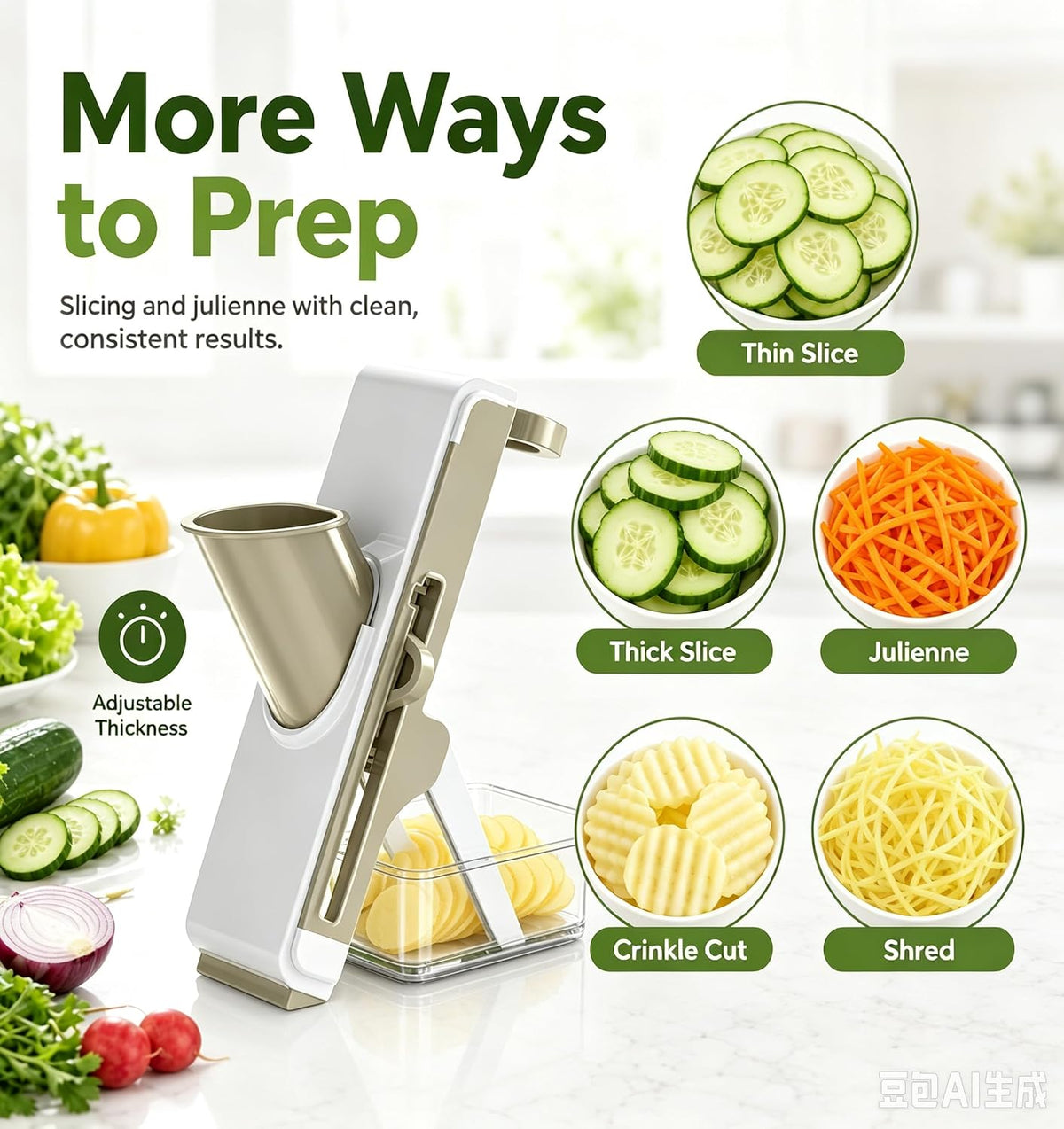 Mandoline Slicer for Kitch,Bigger Size,Adjustable Vegetable Slicer