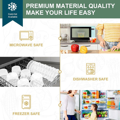 Deli Containers with Lids 48 Sets [8,16, 32 oz 16 Each ] - Food Storage Containers with Lids Freezer Safe, Soup Containers for Restaurant, BPA Free | Portion Control | Leakproof | Microwave