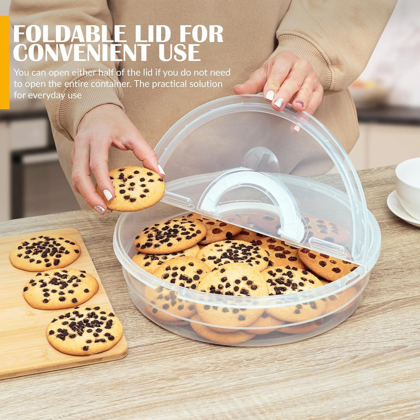 2 Pack Pie Carrier with Airtight Lid - BPA Free Pie Storage Container with Cover - Transport Keeper for Most Bakery - Plastic Pie Dish Holder
