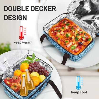 MIER Insulated Casserole Carrier for Hot or Cold Food Thermal Food Carrier Bag for Lasagna Potluck Parties Picnic Cookouts, Fits 9"x13" Baking Dish/Foil Pan, Red