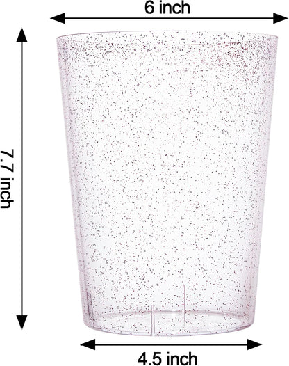 Tiawudi 12 Pack Plastic Ice Bucket For Parties, Silver Glitter Clear Wine Cooler for Wedding, Good as One Large Champagne Chiller Or Classic Wine Bottle Chiller