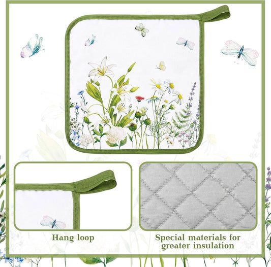 Bencailor 12 Pcs Christmas Wildflower Pot Holders with Pocket
