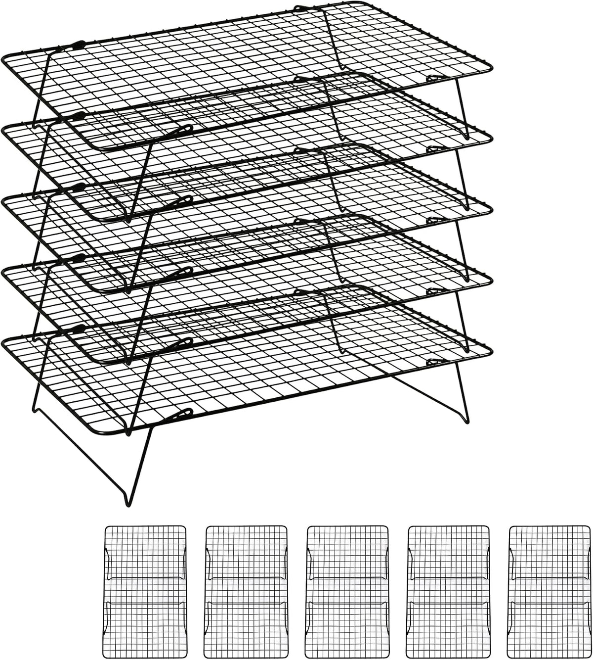 Cooling Rack 16"x10", 3-Tier Stackable & Collapsible Cooling Racks
