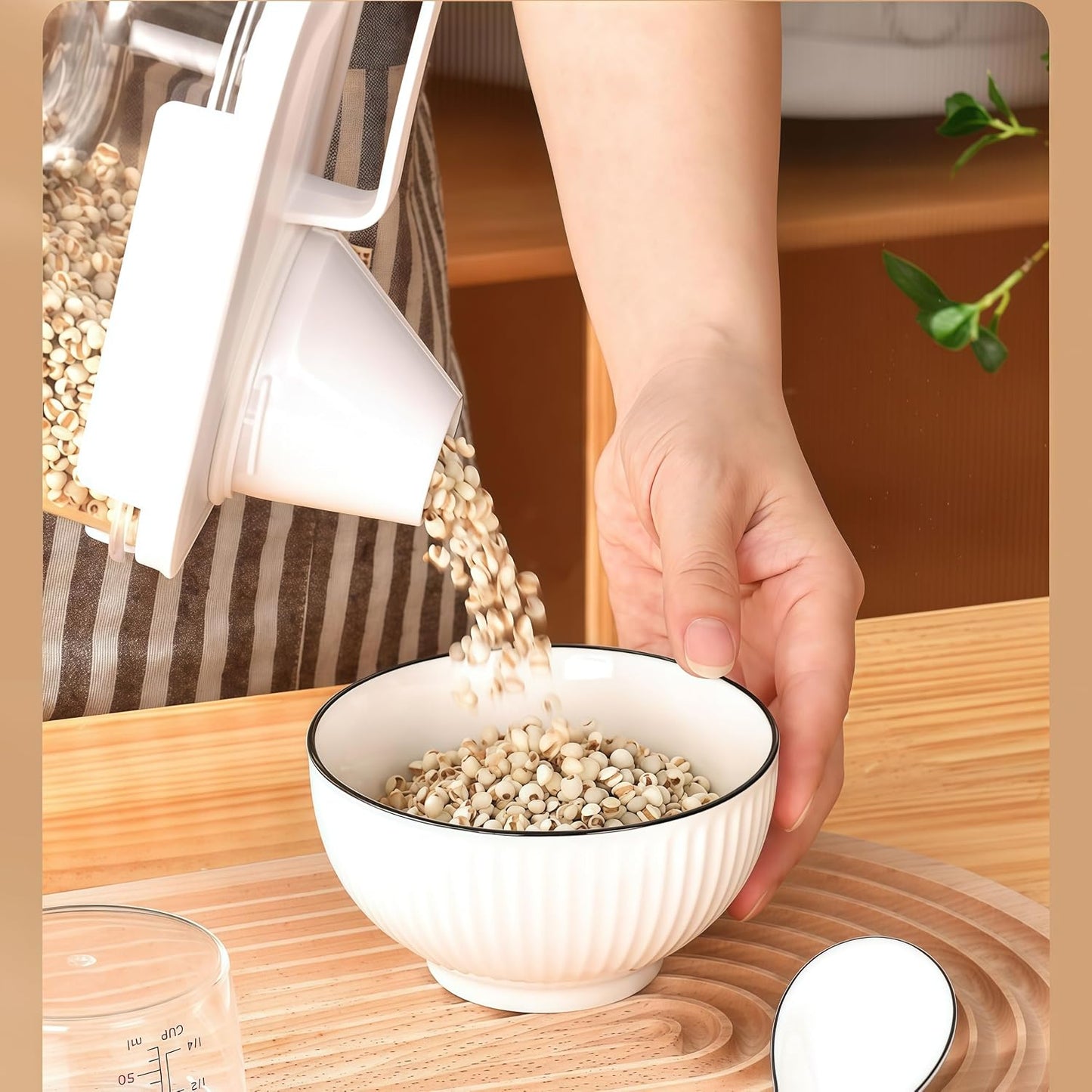 Airtight Food Storage Canisters with Measuring Cup - Ideal for Cereal, Flour & Sugar | Kitchen Pantry Organization Containers, Dry Food Storage (2800ml)