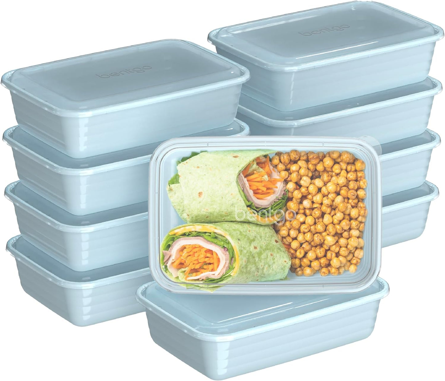 Bentgo Prep - 20-Piece 1-Compartment Reusable Meal Prep Containers with Lids, PFAS & BPA Free Materials, Durable, Microwave, Freezer, & Dishwasher Safe To Go Food Storage (Gold)