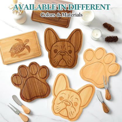 Ziliny Sea Turtle Shaped Cheese Board Set Small Charcuterie Cutting Board Wooden Platter with Knives Forks Funny Serving Trays Turtle Gift for women Christmas Party Kitchen Decoration