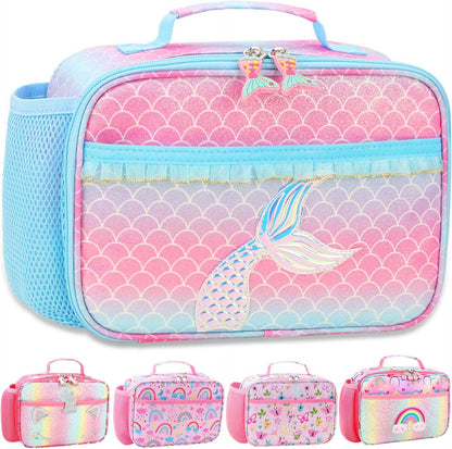 RHCPFOVR Kids Lunch Bag - Insulated Lunch Box for Boys Girls,Washable Lunch Bag and Reusable Toddler Leak-proof Lunchbox for School and Daycare - Colors B