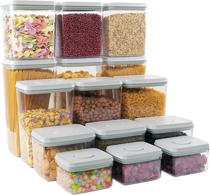 Pop Containers with Lids - Stackable Airtight Food Storage, Kitchen Pantry Storage Containers for Snacks Candy Salt Herbs Spices BPA-Free (3300ML / 3.48QT / 112OZ *3)