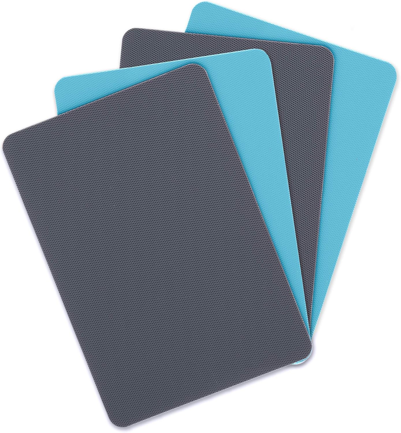 Dexas Heavy Duty Cutting Board Grippmat, Flexible Cutting Boards for Kitchen, Set of 4, Non Slip Plastic Board Cutting Mat 11.5 by 14 Inches Gray, Red, White and Green Set, Kitchen Gadgets