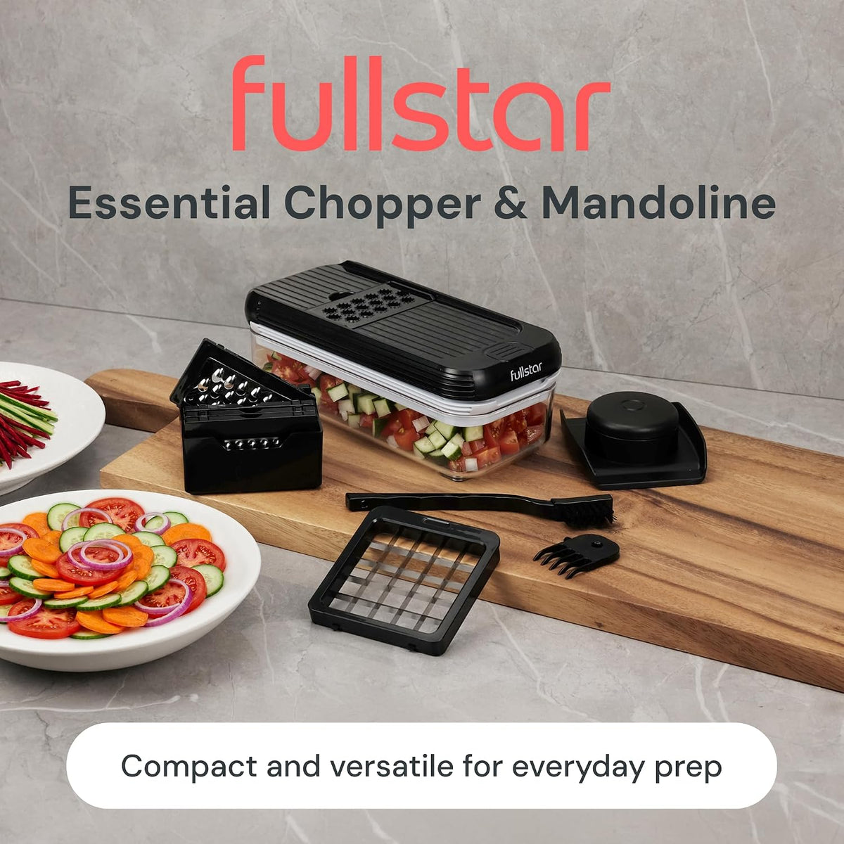 Fullstar Essential Vegetable Chopper & Mandoline Slicer 8-in-1 Kitchen Tool