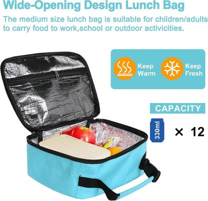 esouler Lunch Box Kids Insulated Lunch Bag for Boys & Girls Durable Children Lunchbox for School with Water Bottle Holder-Black