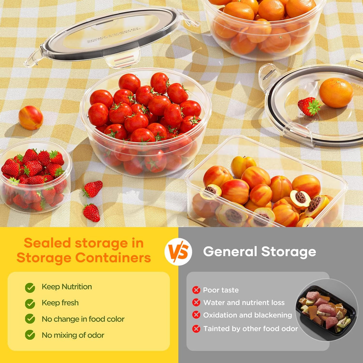 JSCARES 62 PCS Large Food Storage Containers with Lids Airtight (31 Lids & 31 Containers)- Reusable Plastic Leakproof Meal-Prep Container for Kitchen Storage Organization Microwave/Dishwasher Safe