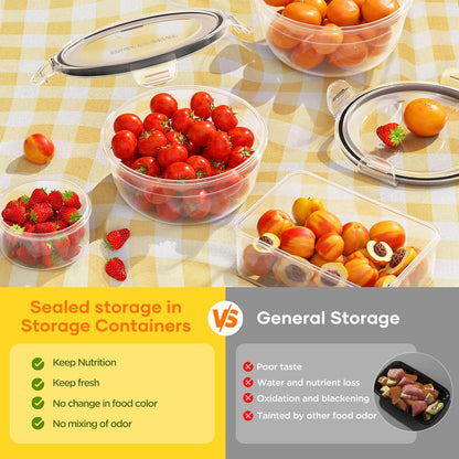 JSCARES 62 PCS Large Food Storage Containers with Lids Airtight (31 Lids & 31 Containers)- Reusable Plastic Leakproof Meal-Prep Container for Kitchen Storage Organization Microwave/Dishwasher Safe