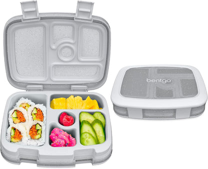 Bentgo Kids Bento-Style 5-Compartment Leak-Proof Lunch Box - Ideal Portion Sizes for Ages 3 to 7 - Durable, Drop-Proof, Dishwasher Safe, PFAS & BPA-Free & Made with Food-Safe Materials (Purple)
