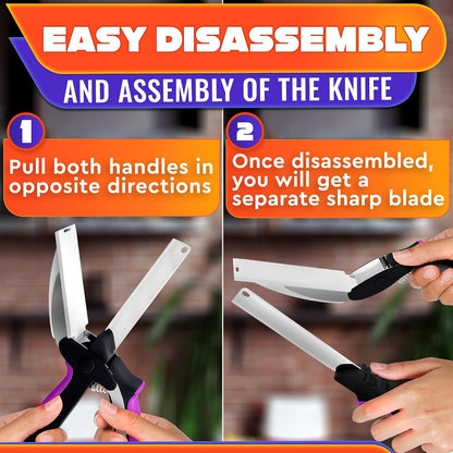 2 in 1 Kitchen Scissors for Food with Knife Sharpener (Grey)