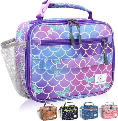 Genteen Lunch Box Kids, Insulated Lunch Bag Kids Boys Girls Back to School, Soft Lunch Box for Men Reusable Lunchbox for Office,Outdoor,School (Black)
