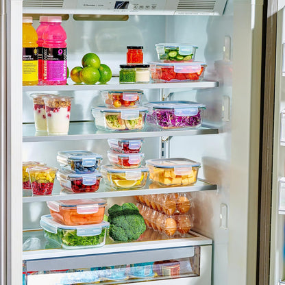 AISOON 16 Pcs (pack of 8) Glass Food Storage Containers with Airtight Lids,Leakproof Large Food Containers BPA-Free Glass Set, Stackable Meal Prep Containers, Freezer,Microwave& Dishwasher Safe