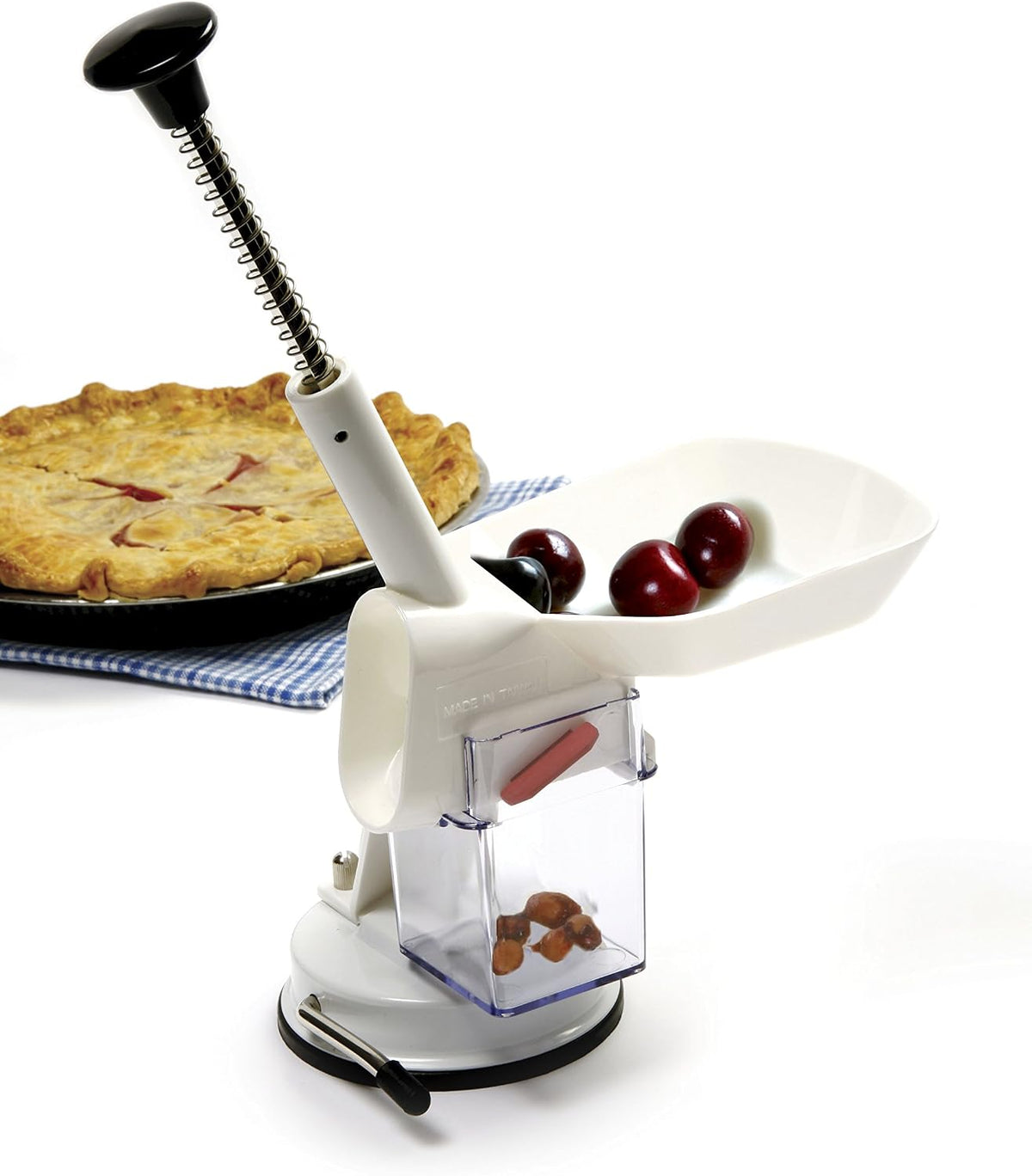 Norpro Deluxe Cherry Pitter Automatic Feed Tray, 1.75in/4.5cm, As Shown