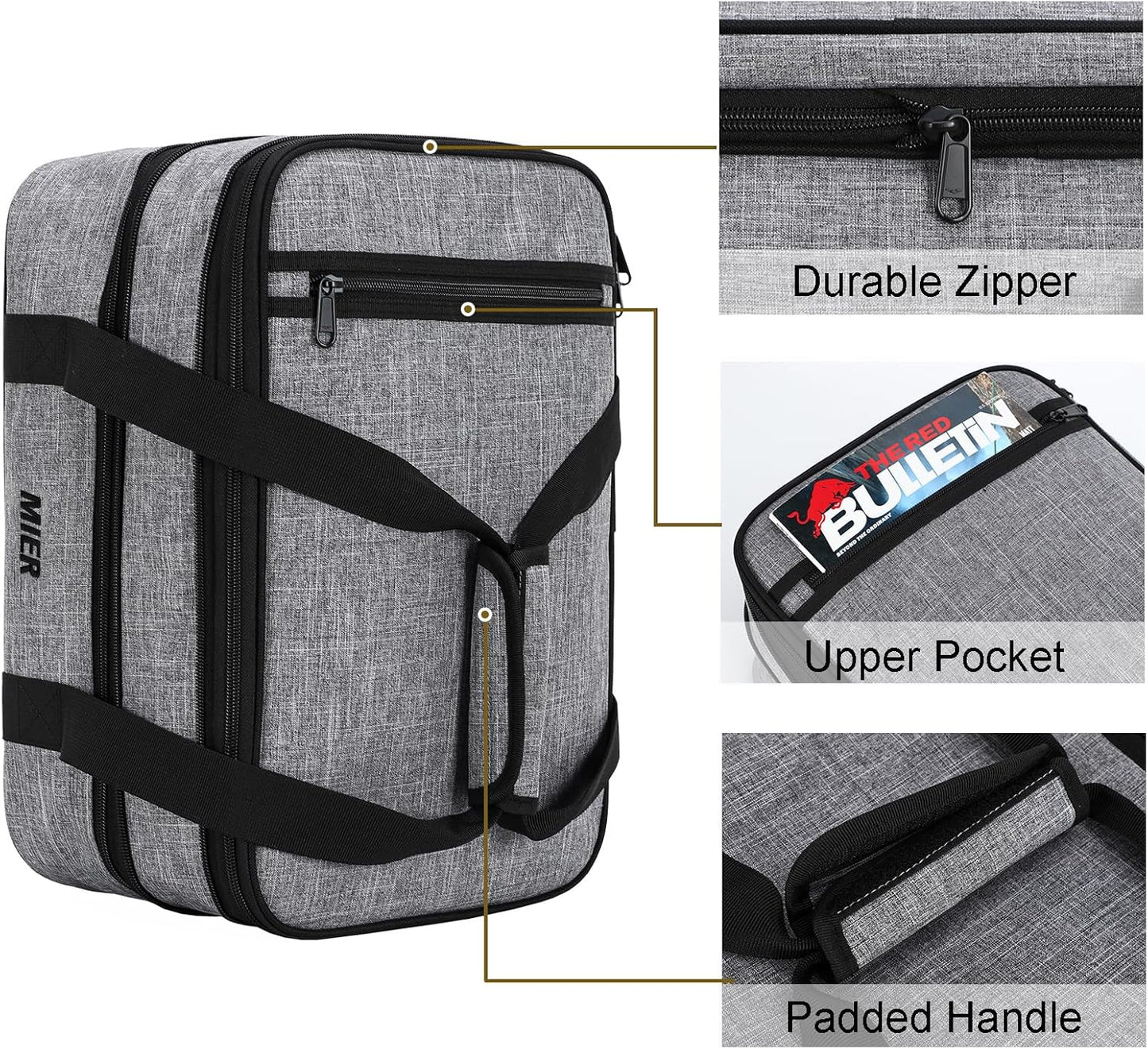 MIER Insulated Double Casserole Carrier Bag for Lasagna Lugger, Potluck Parties, Picnic, Beach, Fits 9 x 13 Inches Baking Dish, Casserole Dish, Expandable, Dark Blue
