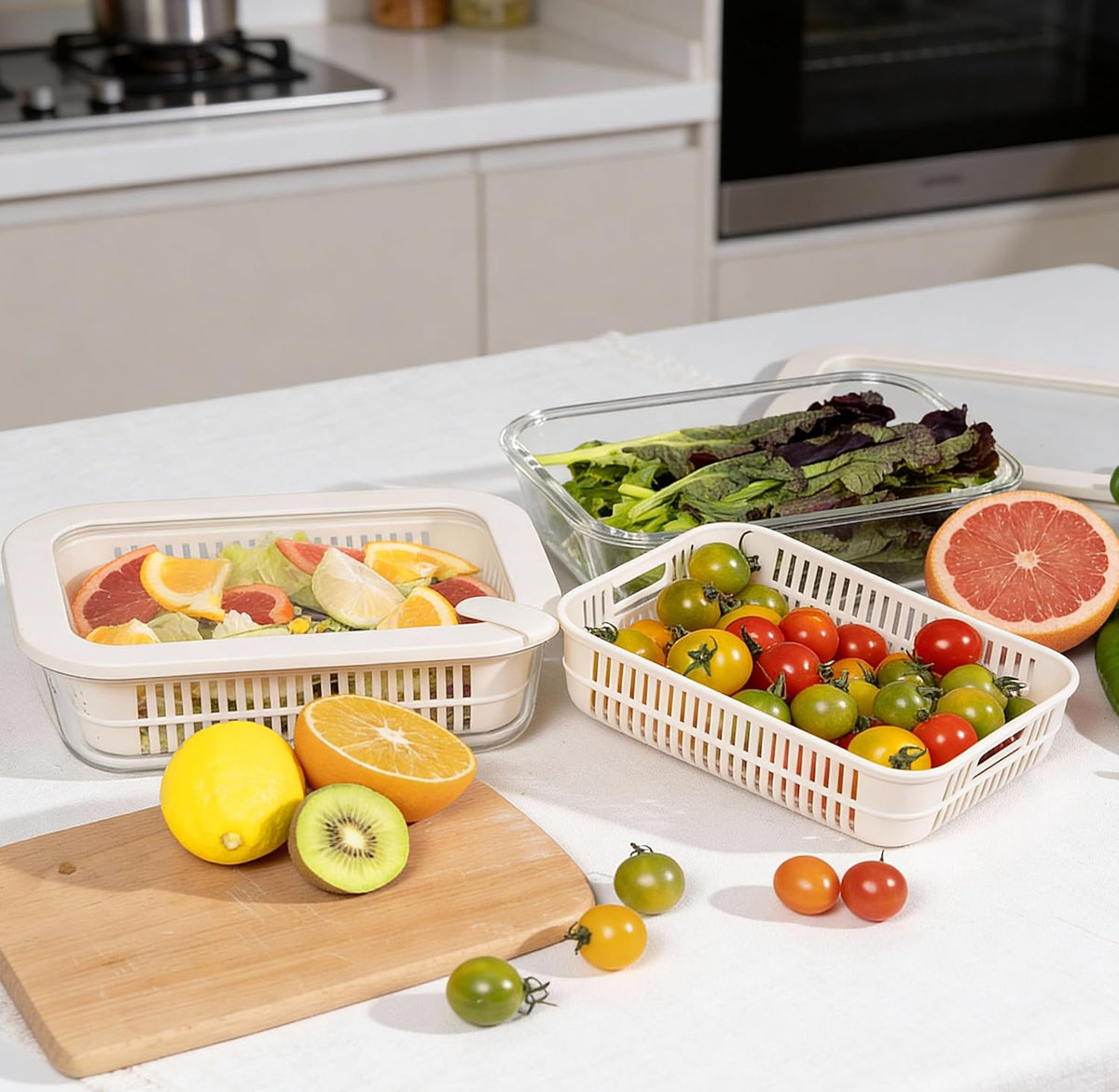 Urban Green Glass Food Storage Containers with Glass Lids, Microwave Safe Food Container Set, Aitight Meal Prep Container Set, LeakProof, 100% Plastic Free, 6 Pack