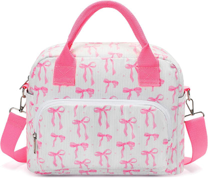 RLGPBON Insulated Lunch Bag Teen Girls, Preppy Lunch Box Large Insulated Lunch Bag Reusable Lunch Tote Bag, Preppy LunchBag for Girls School Travel Picnic