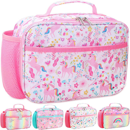 RHCPFOVR Kids Lunch Bag - Insulated Lunch Box for Boys Girls,Washable Lunch Bag and Reusable Toddler Leak-proof Lunchbox for School and Daycare - Colors B
