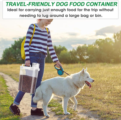 TBMax 10 Lbs Cat Dog Food Storage Container, 2026 Upgraded Large Pouring Container for Pet Food Storage, Bird Seed Dispenser, Portable Travel Kibble Holder -Dark Green