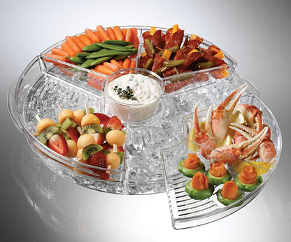 Prodyne Appetizers On Ice with Lids, 16", Clear