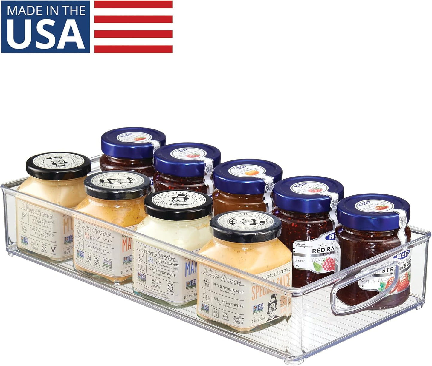 iDesign Slim Extra Long Clear Storage Bin, Narrow Stackable Organizer for Kitchen or Pantry