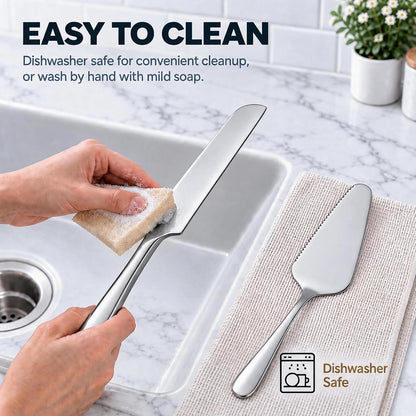 2-Piece Cake Knife and Server Set with Serrated-Edge Server