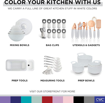 COOK WITH COLOR Mixing Bowls with Lids - 12 Piece Plastic Nesting Bowls Set includes 6 Prep Bowls and 6 Lids, Microwave Safe Mixing Bowl Set, Pink Embossed - Colors B