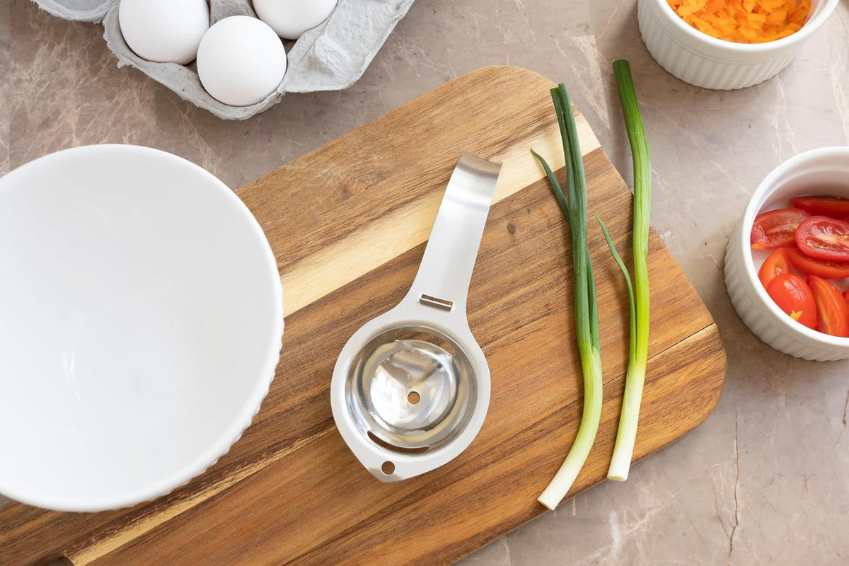 Fox Run Stainless Steel Egg Yolk Separator For Raw Eggs, 6.75” x 1.75” x 1”