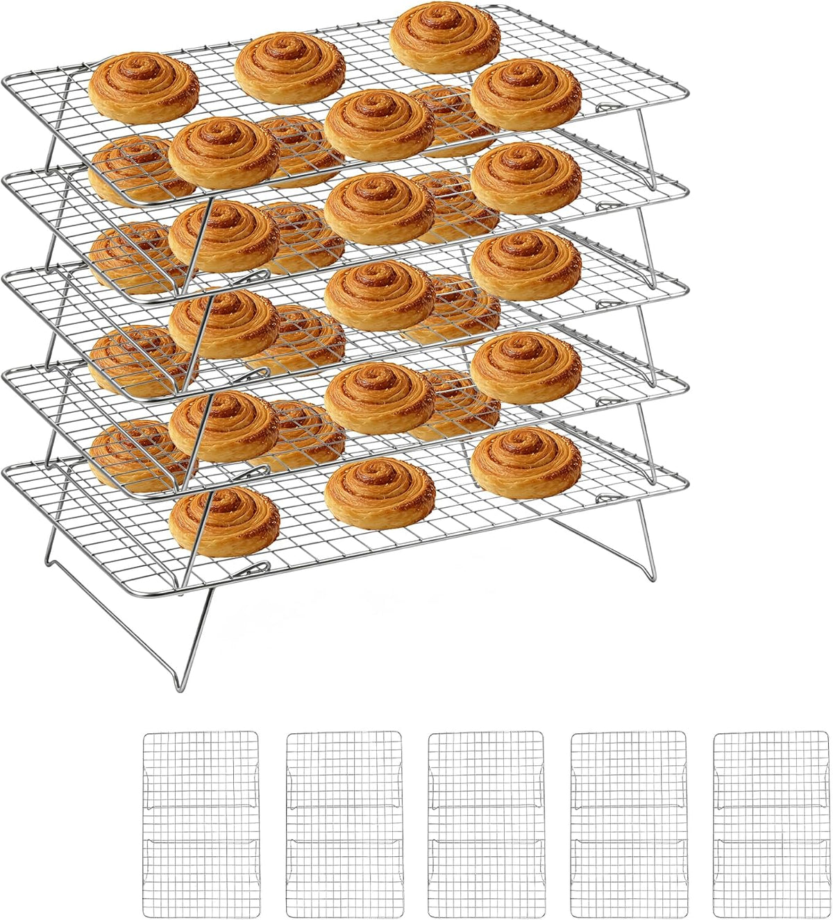 Cooling Rack 16"x10", 3-Tier Stackable & Collapsible Cooling Racks