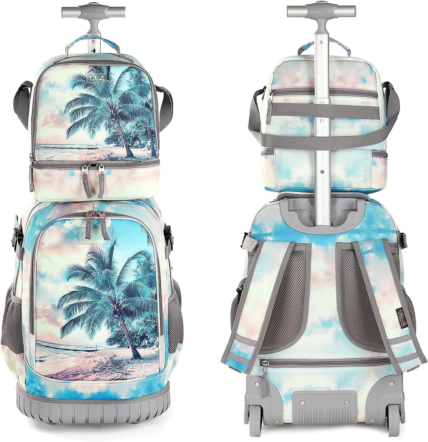 Tilami Lunch Bags Insulated Adjustable Strap Zipper, Two Compartments Cooler Bags, Bento Bags for Kids Toddlers (Blue)