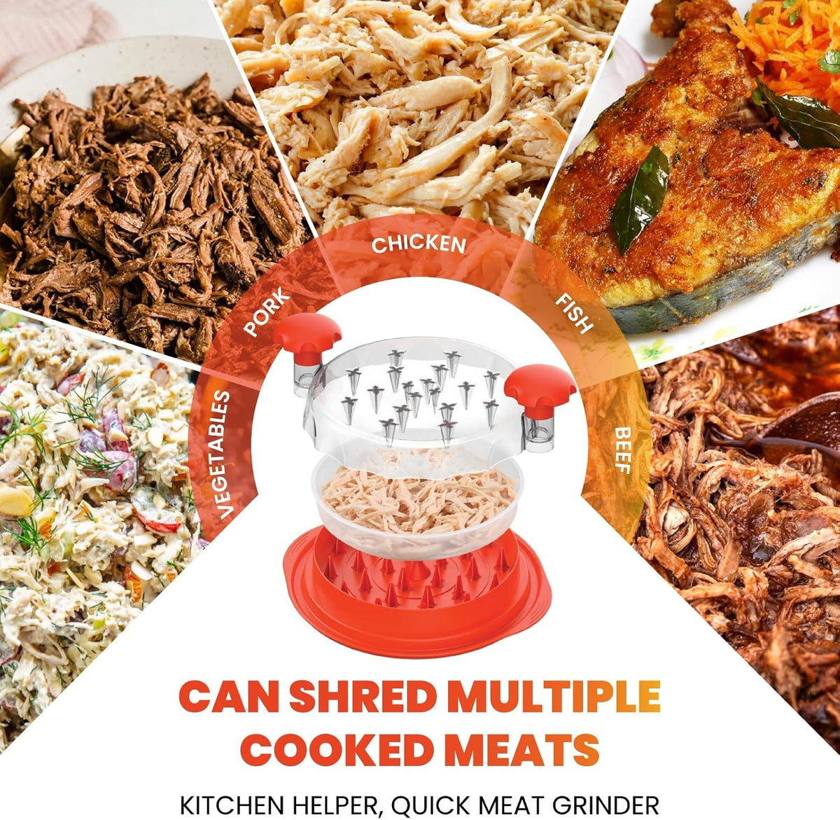 Large Chicken Shredder Tool Twist BPA Free 10.5" Meat Shredder