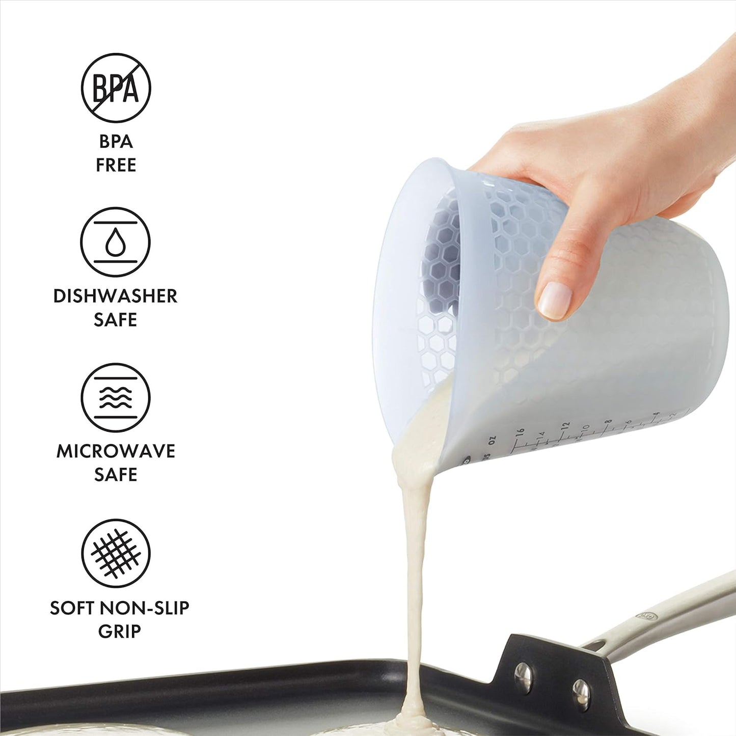 OXO Good Grips 3 Piece Squeeze & Pour Silicone Measuring Cup Set
