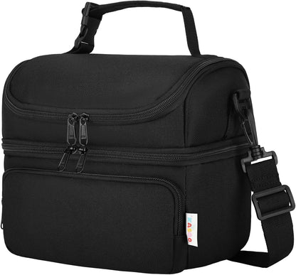 Kasqo Lunch Bag Kids, Dual Compartment Insulated Cooler Bag 7.5L Girls Boys Toddler Lunch Box Containers for Daycare School Kindergarten Travel Ombre Butterfly