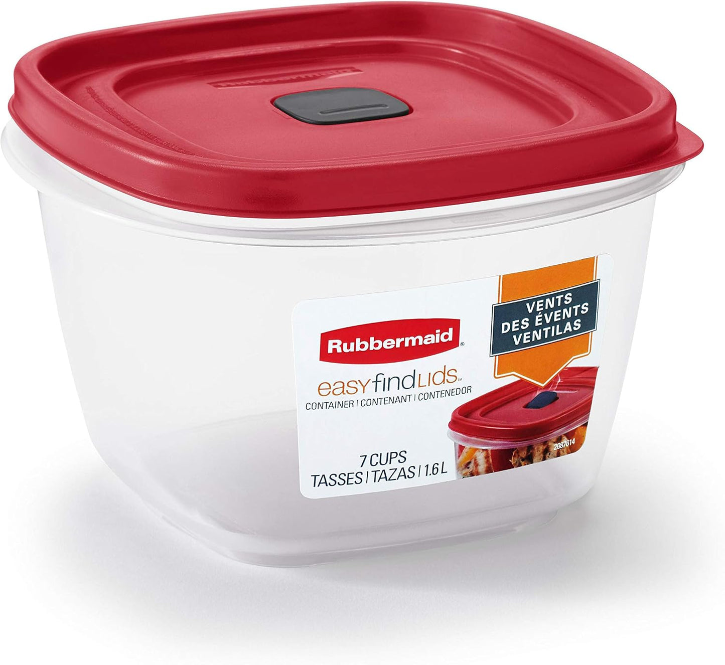 Rubbermaid EasyFindLids Meal Prep Containers 5.1 Cup Red