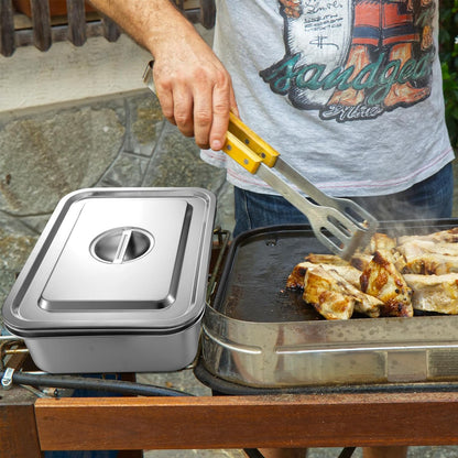 LemonRoad 4 in 1 Grill Prep Trays Sets, Grilling Prep and Serve Tray Large Stainless Steel Food Trays with Cutting Board for Outdoor Cooking Picnic Grilling BBQ Accessories Gift