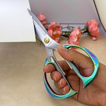 7.5in Stainless Steel Kitchen Scissors, Heavy Duty Shears for Chicken, Meat, Food, Vegetables, BBQ (Silver)