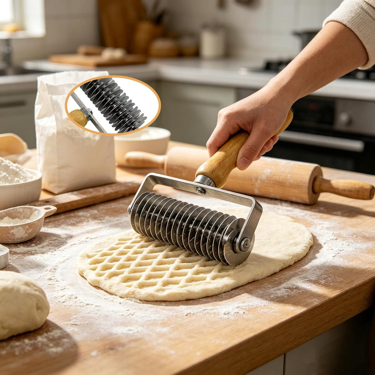 Lattice Pastry Cutter, Metal Dough Cutting Tool