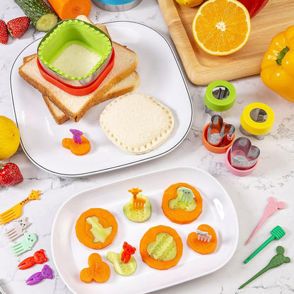 Fruit Cutters Shapes for Kids 22 Pcs, Mini Cookie Cutters Set, Vegetable Cutter with Food Picks