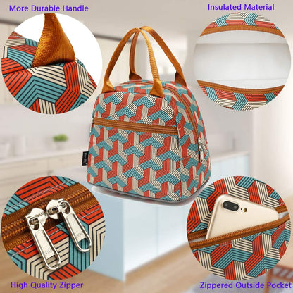 FlowFly Insulated Lunch Cooler Bag - Tote Bag Organizer for Women/Men, Black - Colors A