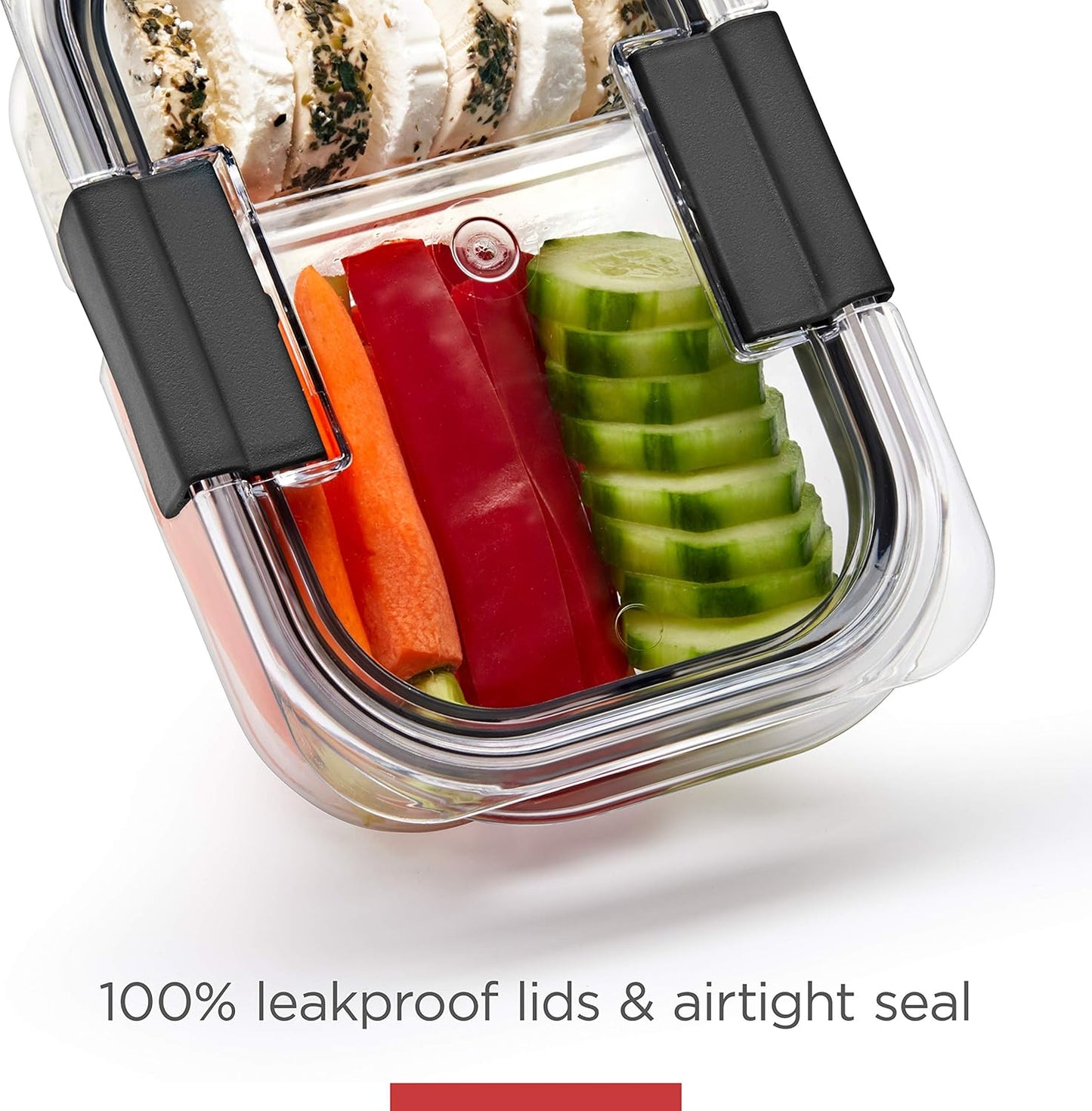 Rubbermaid Brilliance BPA Free Airtight Food Storage Containers with Lids, Set of 4 (4.7 Cup) Ideal for Lunch, Meal Prep, and Leftovers