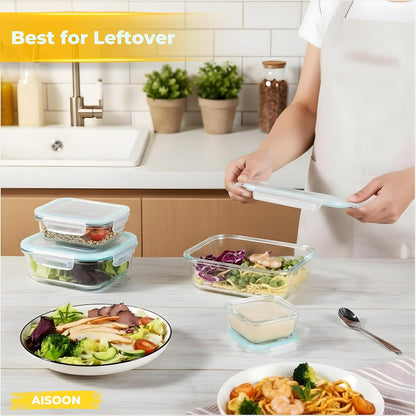 AISOON 40 Pcs 85oz Large Food Storage Containers with Lids (20 containers & 20 lids), Stackable Airtight Leakproof BPA-Free Reusable Meal Prep Containers, Freezer Microwave Dishwasher Safe