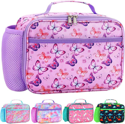 RHCPFOVR Kids Lunch Bag - Insulated Lunch Box for Boys Girls,Washable Lunch Bag and Reusable Toddler Leak-proof Lunchbox for School and Daycare - Colors B