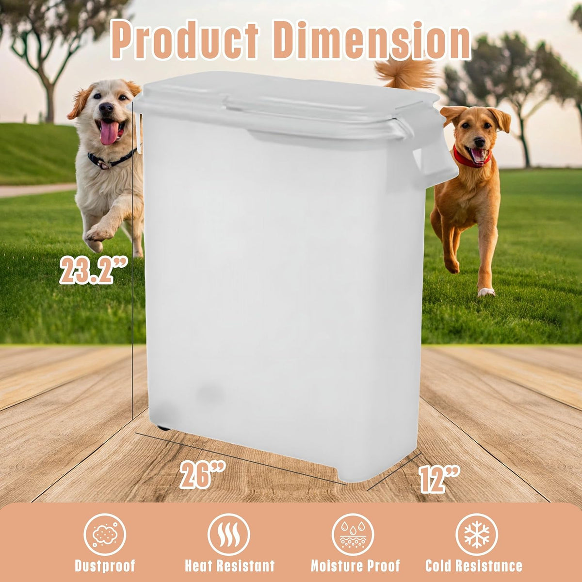 Buddeez Pet Food Storage Dispensers Plastic 4 Gallon - Airtight Flip Top for Freshness - Dry Dog Food, Cat Food or Bird Seed Plastic Containers (Set of 2)